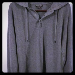 Michael kors hooded Henley gray thermal